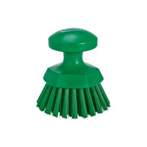 BROSSE RONDE SOLEIL verte fibre dure diamètre 110MM