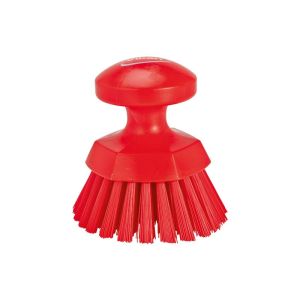 BROSSE RONDE SOLEIL rouge fibre dure diamètre 110MM