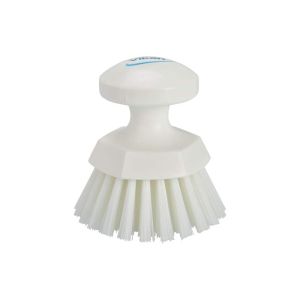 BROSSE RONDE SOLEIL blanche fibre dure diamètre 110MM