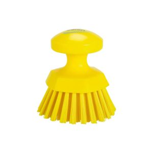 BROSSE RONDE SOLEIL jaune fibre dure diamètre 110MM