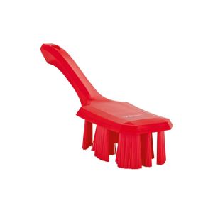 BROSSE A MAIN UST manche court rouge fibre dure 260MM