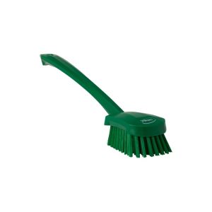 BROSSE A MAIN manche long verte fibre dure 415MM