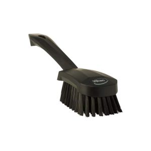 BROSSE A MAIN manche court noir fibre dure 270MM