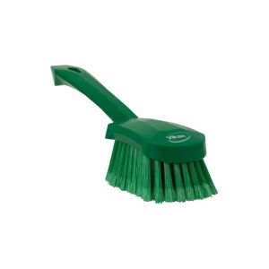 BROSSE A MAIN manche court verte fibre souple fleuré 270MM
