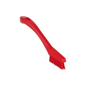 MINI BROSSE A MAIN rouge fibre extra dure 205MM