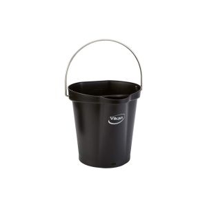 SEAU alimentaire gradué avec bec verseur noir 6L