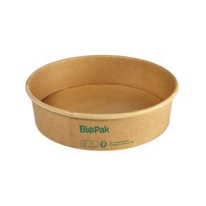 BOL RONDA WIDE+ biopack rond 184x184x49mm 900ML marron x300