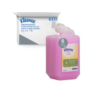 CREME DE LAVAGE MAINS usages courants parfumé rose 1L x 6 cartouches