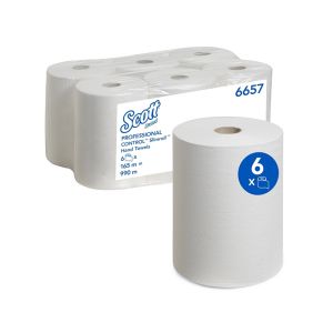 ESSUIE-MAINS slimroll roulé embossé blanc 1 pli 165M x6 rouleaux