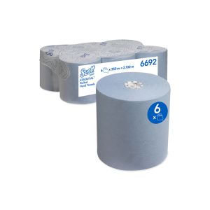 ESSUIE-MAINS ESSENTIAL embossé roulé bleu 1 pli 350M grande capacité 1400 x6 rouleaux