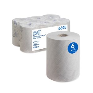 ESSUIE-MAINS ESSENTIAL embossé slimroll roulé blanc 1 pli 190M x6 bobines