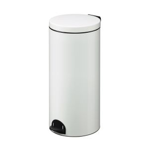 POUBELLE SANELIA à pédale seau antibactérien acier blanc 30L