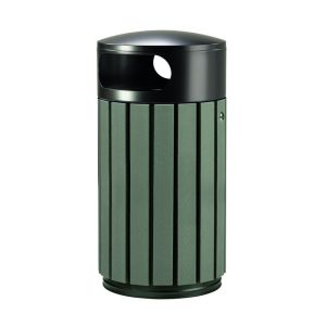 CORBEILLE ZENO ETIK à poser ou à fixer latte recyclé gris manganèse 40L