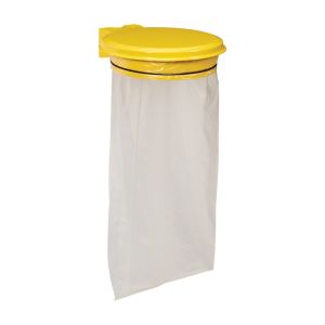 SUPPORT DE SAC COLLECMUR ESSENTIEL et couvercle acier poudré jaune 110L