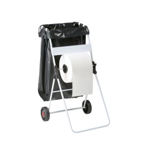 SUPPORT BOBINO mobile bobine de papier avec support sac acier blanc