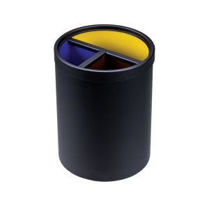 CORBEILLE SLAIS tri sélectif acier noir 6L + 2x3L