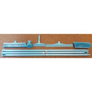 KIT CUISINE 3 manches 1,5M 2 raclettes pour sol et table 2 balais dont hi low 1 brosse