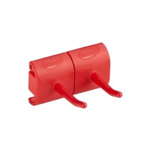 SUPPORT MURAL HYGIENIQUE module double crochet rouge 82mm x1