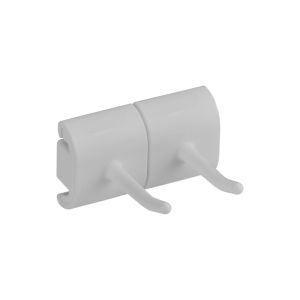 SUPPORT MURAL HYGIENIQUE module double crochets blanc 82MM