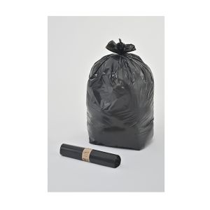 SAC POUBELLE A LIEN CLASSIQUE PEBD noir 160L 55µ 0,92x1,12M 10 x10 rouleaux soit 100