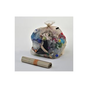 SAC POUBELLE A LIEN CLASSIQUE PEBD transparent 110L 40µ 700x1050  25 x 8 rouleaux
