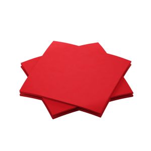 SERVIETTE BIODUNISOFT rouge 20x20CM 180 x16 soit 2880 serviettes