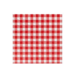 SERVIETTE OUATE vichy rouge 2 plis 40x40CM 50 x10 paquets soit 500