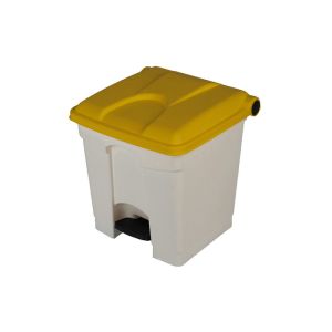 COLLECTEUR A PEDALE blanc/jaune 30L