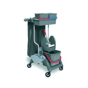 CHARIOT DE MENAGE SKY PLUS 2X10 sans presse avec grandes roues