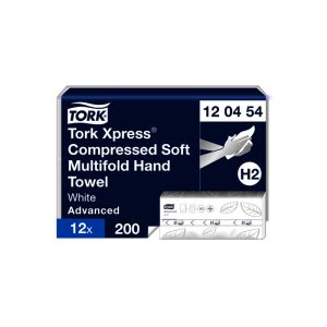 XPRESS ESSUIE-MAINS H2 doux compressés blanc 2 plis en M 32.2x21.2CM 200 formats x12