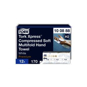 XPRESS ESSUIE-MAINS H2 doux compressés blanc 2 plis en M 32x21.2CM 170 formats x12