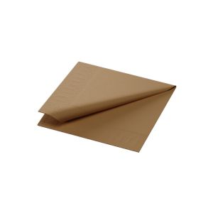 SERVIETTE OUATE brun naturel 24x24CM 2 plis pliage en 4 300 x8 soit 2400 serviettes
