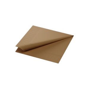SERVIETTE OUATE brun naturel 33x32CM 1 pli pliage décalé 750 x6 soit 4500 serviettes