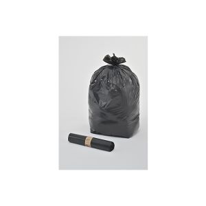 SAC POUBELLE A LIEN CLASSIQUE PEBD noir 130L NF 75µ 820x1200  20 x5 rouleaux