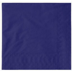 SERVIETTE OUATE bleu foncé 2 plis 24x24CM 300 x 8 paquets