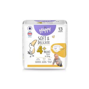 COUCHE BEBE à scratch BBHappy Soft&Delicate Maxi + T4+ 9-15KG 13 x12 paquets