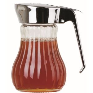 DOSEUR A MIEL en verre avec couvercle chromé 25CL