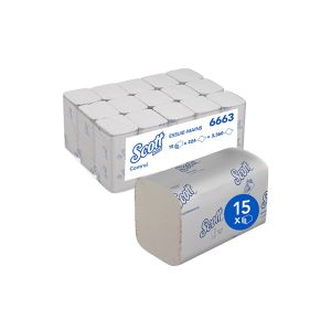 CONTROL ESSUIE-MAINS confort blanc enchevêtré 1 pli 31,8x20CM 224 x 15 paquets