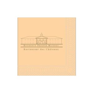 SERVIETTE OUATE IMPRIMEE PROSPER MATHIEU vanille 40x40CM x 2000 serviettes
