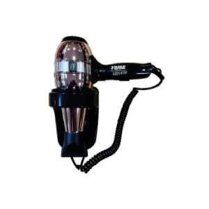 SECHE CHEVEUX YUL PRO acier brillant noir 1800W avec support mural