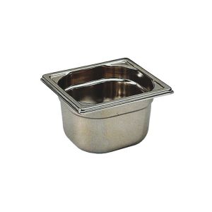 BAC GASTRONORME inox plein GN 1/6 sans anse 2.2L 17.6x16.2x15CM