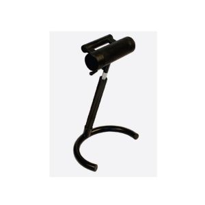SIEGE ASSIS DEBOUT acier enrobé de PVC noir assise cylindrique en mousse